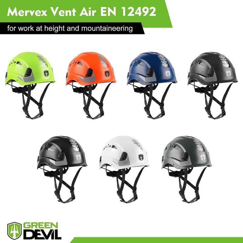 GREEN DEVIL Safety Helmet Hard Hat with Chin Strap Vented Lightweight Adjustable Hardhat for Men Women with Hi-Viz Design Ideal for Tree Climbing Work at Height - Image 3